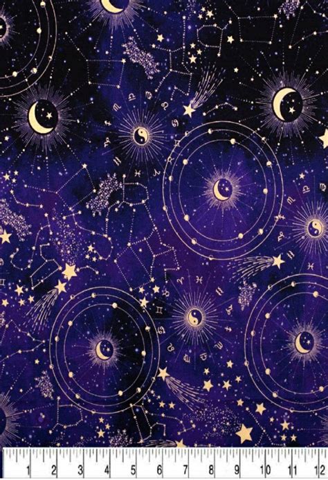 Celestial Fabric 100 Cotton Fabric Fabric By The Yard Etsy