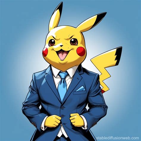 Blue Formal Suit Pikachu Stable Diffusion Online