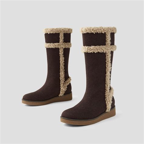 Camila Faux Fur Knee High Boot For Women In Dark Chocolate Vivaia