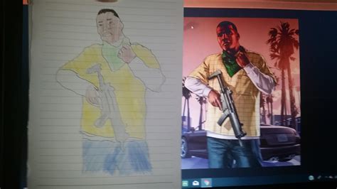 I Tried Drawing Franklin From Gta V Rgaming