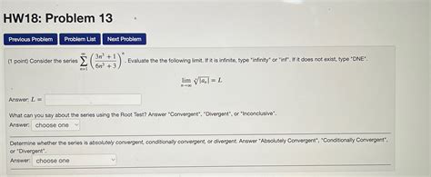 Solved Hw18 Problem 13 1 ﻿point ﻿consider The Series