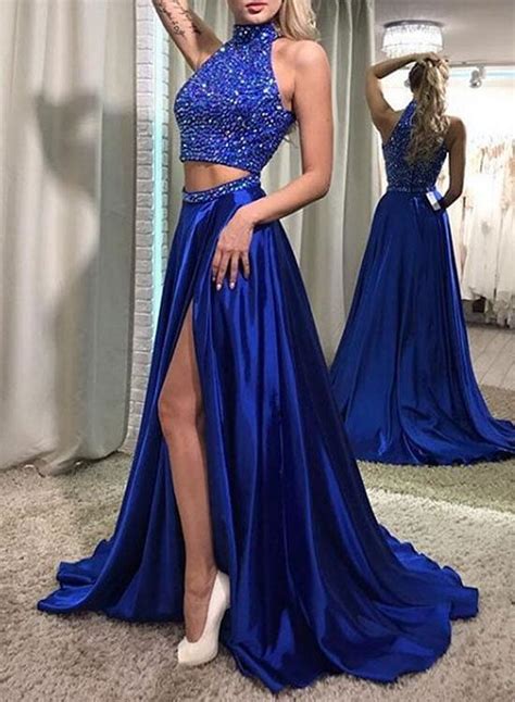 Royal Blue Prom Dress Two Piece Beaded By Miss Zhu Bridal On Zibbet