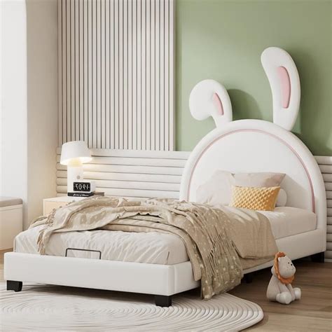 Lit Enfant Dripex X Cm Avec T Te De Lit En Forme D Oreille De Lapin