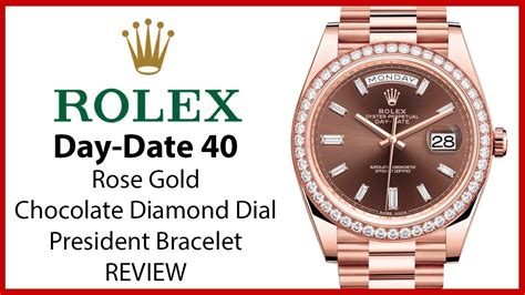 Rolex Day Date Rose Gold Chocolate Diamond Dial Bezel President