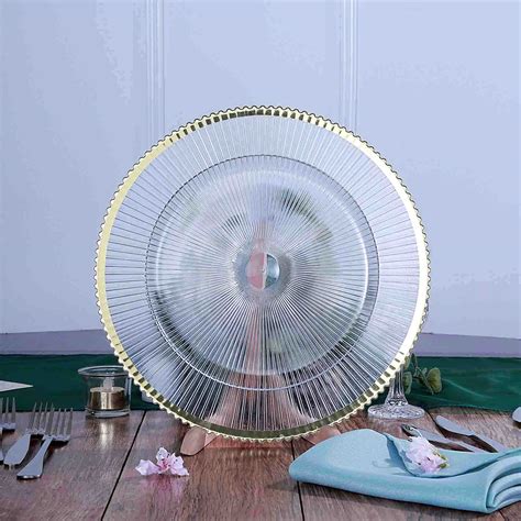 Clear Sunray Gold Rim Charger Plates Efavormart