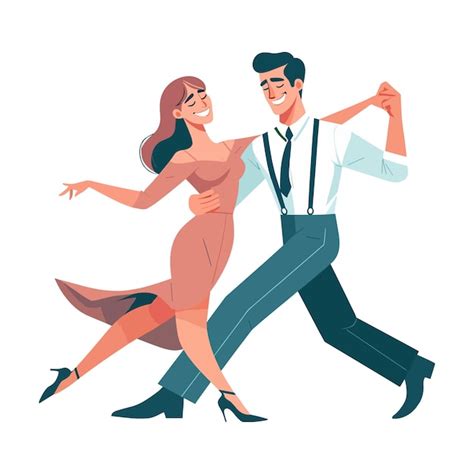 Hombre Y Mujer Bailando Tango Ilustraci N Vectorial De Dise O Plano