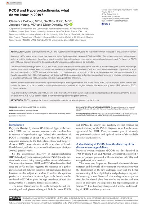 (PDF) PCOS and Hyperprolactinemia: what do we know in 2019?