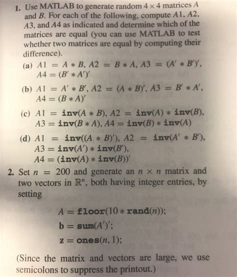 Solved Please Help Me Out With The Commands In MatLab To Get Chegg