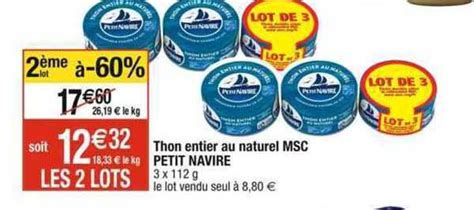 Promo Thon Entier Au Naturel Msc Petit Navire Chez Cora ICatalogue Fr