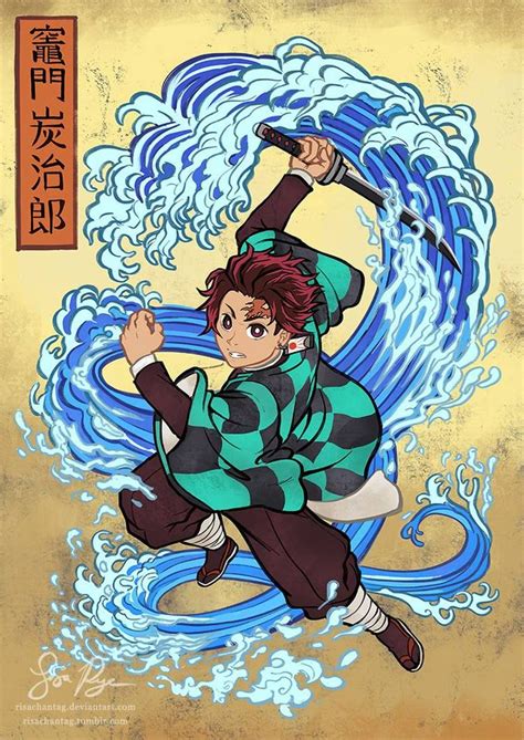 Tanjiro Kamado Ukiyo E By Risachantag On DeviantArt Ukiyoe Slayer Demon