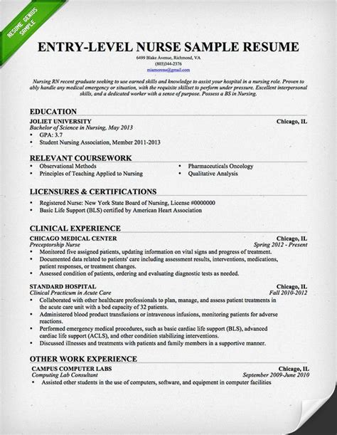 Sample Resume Format For Registered Nurse Free Samples Examples