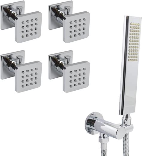 Solid Brass Shower Body Spray Chrome Body Jets With On Off Switch