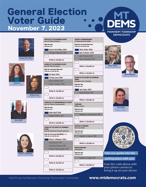 Voter Guide - Municipal Election 2023 — Manheim Township Democrats