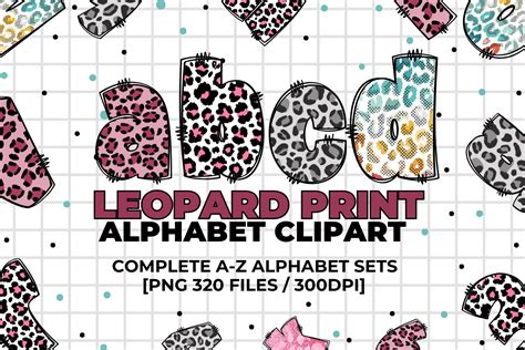 Leopard Doodle Alphabet Font Bundle Graphic By Creative Pro Svg