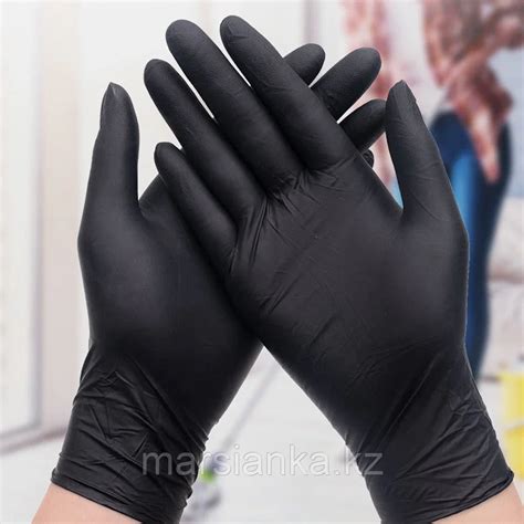 Перчатки Black powder free нитрил/винил (черные), размер S, 100шт ...