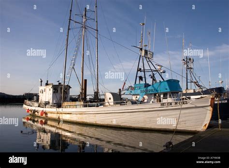 The Fishing Vessel Helen Mccoll Moored In Newport Oregon Stock Photo