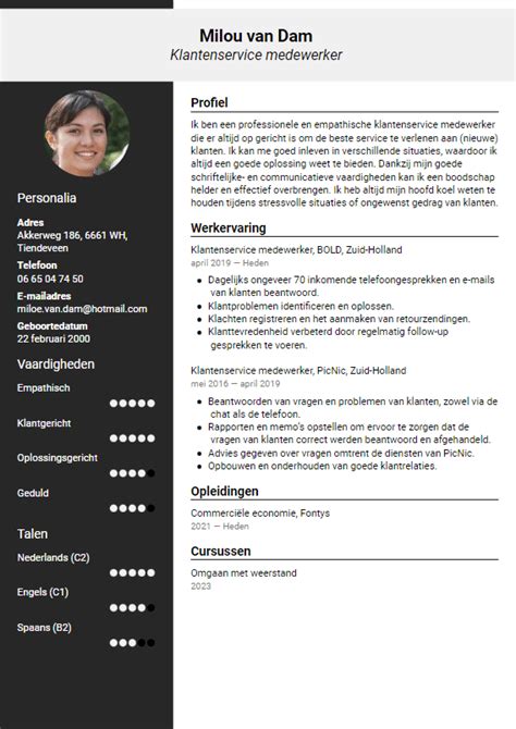 Klantenservice Medewerker Cv Voorbeeld En Schrijfgids 2023