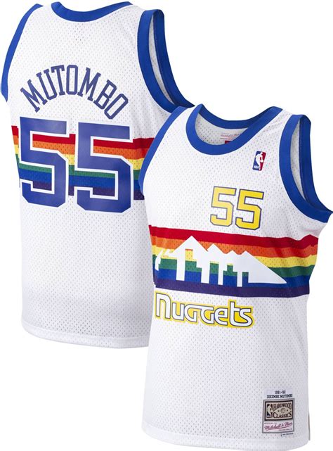 Mitchell Ness Men S Denver Nuggets Dikembe Mutombo 55 Swingman J