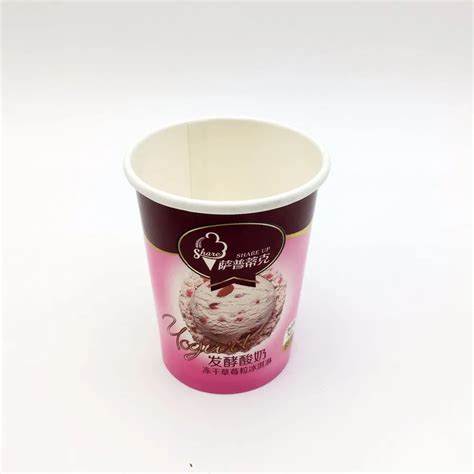 Custom Design Disposable Ice Cream Paper Cups And Plastic Lids Company