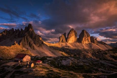 Solve Dramatic Clouds Over Tre Cime Di Lavaredo In The Sexten Dolomites