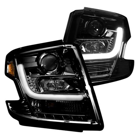 Recon 264400BKC Black Smoke LED DRL Bar Projector Headlights