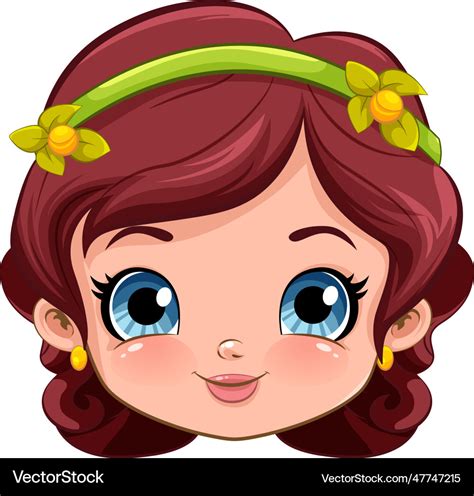 Beautiful Woman Face Cartoon Royalty Free Vector Image