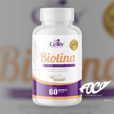 VITAMINA B7 BIOTINA 60CAPS CELLIV Foco Alternativo Atacado De