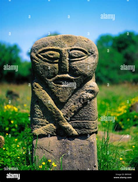 Janus Figure Boa Island Lower Lough Erne Co Fermanagh Ireland Stock