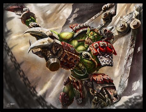 Ork Big Warboss Skybasta By Yugin Maffioli Artwork Warhammer Illustration