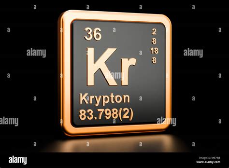 Krypton Kr Chemical Element D Rendering Isolated On Black Background