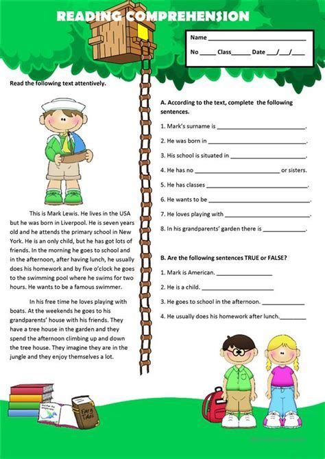 Wh Question Worksheets Reading Comprehension In 2021 Reading