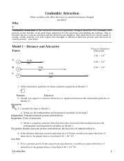 11 Coulombic Attraction S Docx Coulombic Attraction What Variables