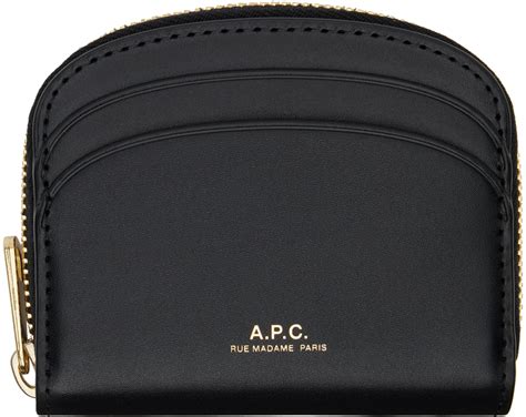 Black Mini Demi Lune Wallet By A P C On Sale