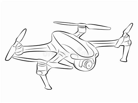 Illustration Of A Drone Flying Vector Draw Stock Vector Illustration