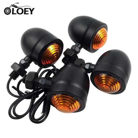 4pcs Motorcycle Turn Signal Bullet Led Indicator Light Amber Moto