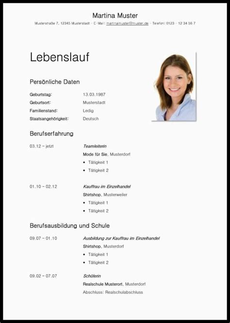 Klassenarbeit Deutsch Bewerbung Und Lebenslauf Lebenslauf