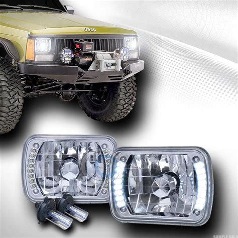 Sell 7 X6 CHROME HEADLIGHTS DRL LED DY H6052 H6054 H6014 CONVERSION