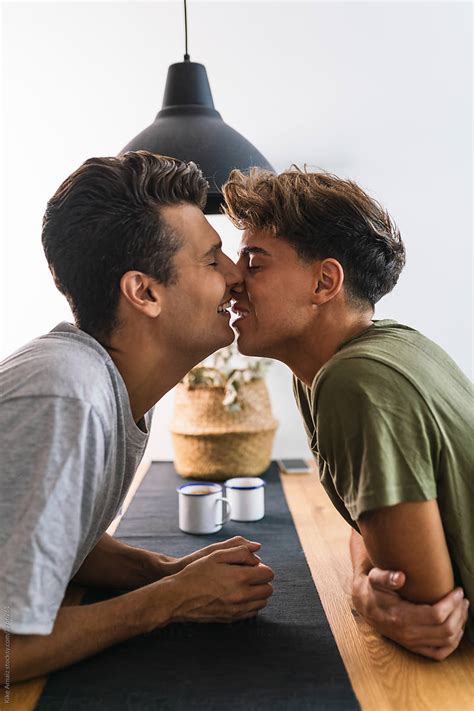 Gay Male Couple Face To Face By Stocksy Contributor Kike Arnaiz