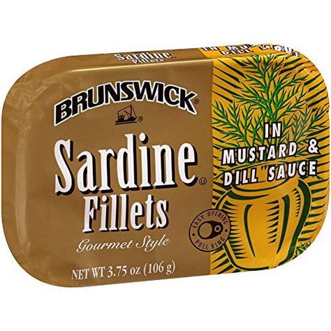 Brunswick Wild Caught Sardine Fillets In Mustard And Dill Sauce 375 Oz