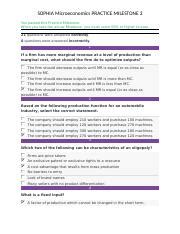 SOPHIA Microeconomics PRACTICE MILESTONE 3 Docx SOPHIA Microeconomics