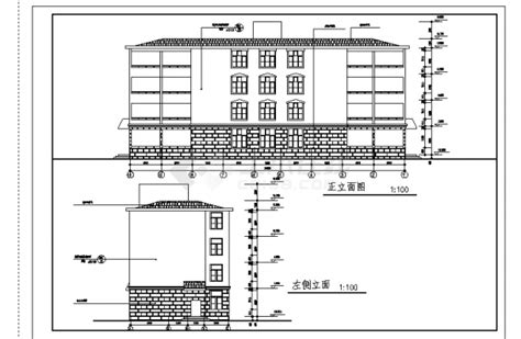 2套公寓宿舍综合楼设计施工cad图纸宿舍楼土木在线