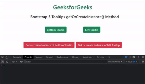 Bootstrap 5 Tooltips GetOrCreateInstance Method GeeksforGeeks