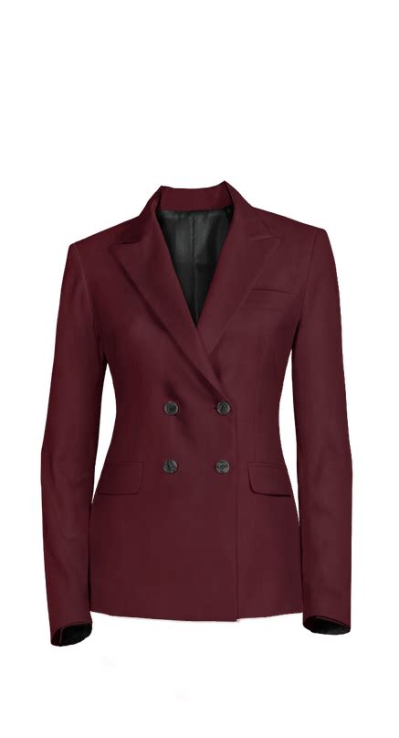 Burgundy Double Breasted Skirt Suit Sumissura