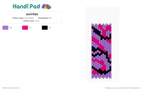 Swirlies Pony Bead Pattern Kandi Pad Kandi Patterns Fuse Bead