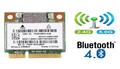 Placa De Rede WiFi Atheros Dual Band Bluetooth Para Notebooks