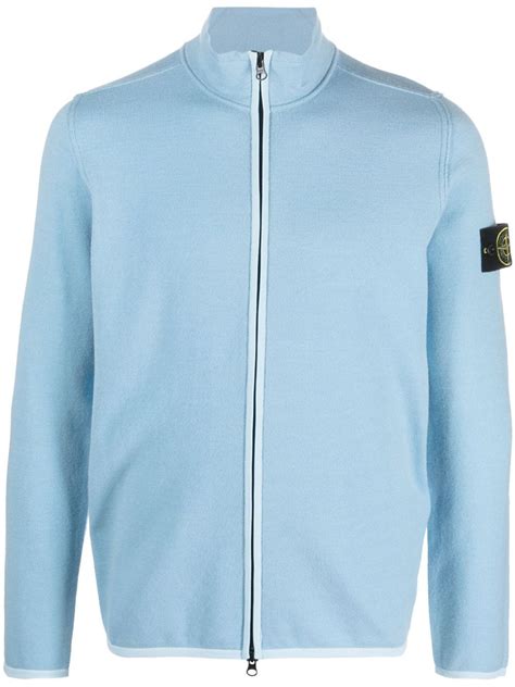 Stone Island Compass Patch Zip Up Sweatshirt Farfetch