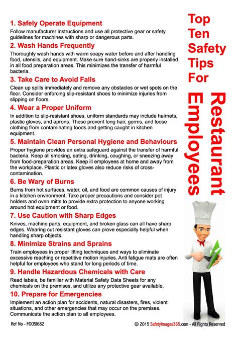 Food Safety Posters Top Ten Safety Tips For Employees Restaurant Safety Posters