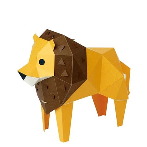 Bog Craft Kakukaku Tiny Paper Craft Lion Paperpoint