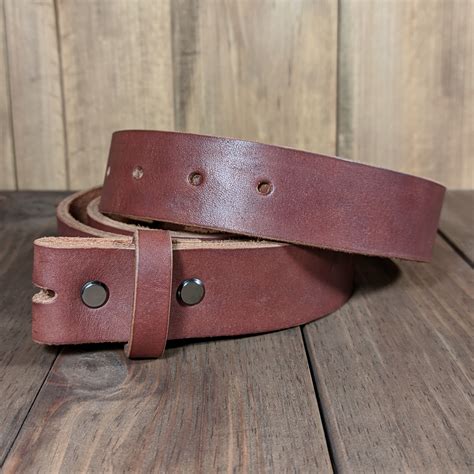 Mens Cognac Leather Belt Mens Full Grain Leather Belt Plain Leather