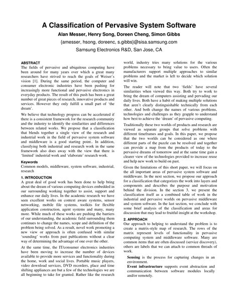 (PDF) A classification of pervasive system software